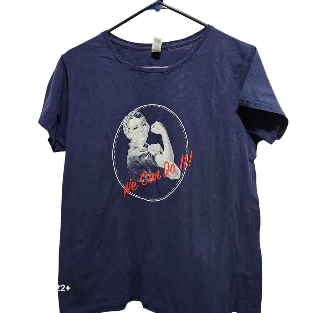 Rosie the Riveter We Can Do It T Shirt XL Delta Soft Navy Graphic Tee